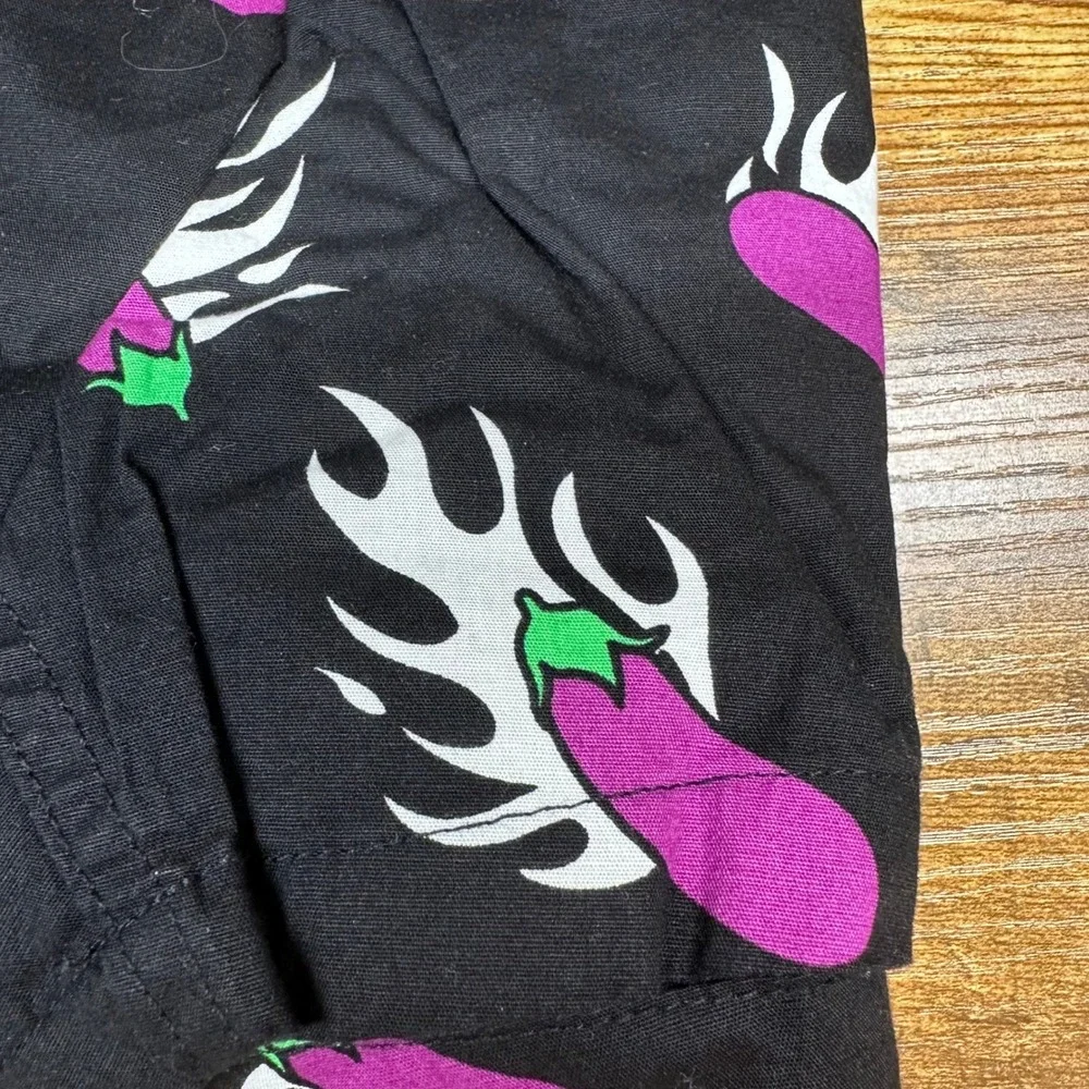 American Eagle Mens XXXL Black Eggplant Flame Print 4 Inch Stretch Boxers NWT